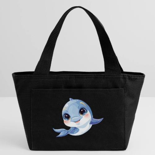 Joyful Blue-White Baby Dolphin - Recycled Insulated Lunch Bag