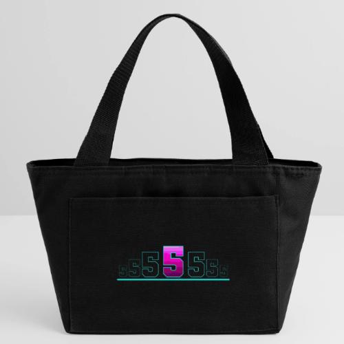 Number 5 in Magenta: Varsity Font - Recycled Insulated Lunch Bag