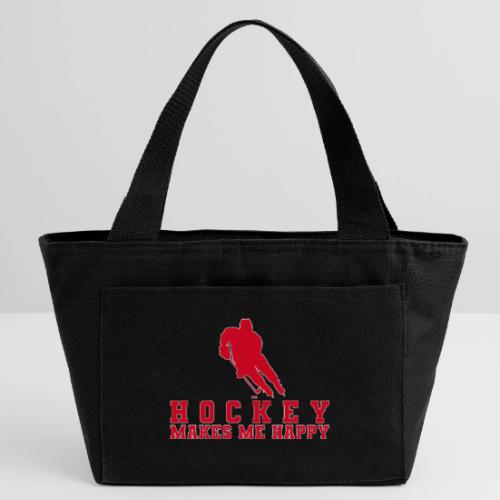 Hockey makes me happy - Recycled Insulated Lunch Bag