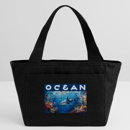 Ocean: Synthwave Shark - Recycled Insulated Lunch Bag