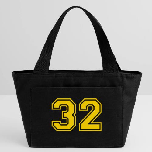 Number 32 in a classic athletic collegiate font - Recycled Insulated Lunch Bag