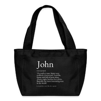 John Dictionary Definition Name John - Recycled Insulated Lunch Bag - black - Front