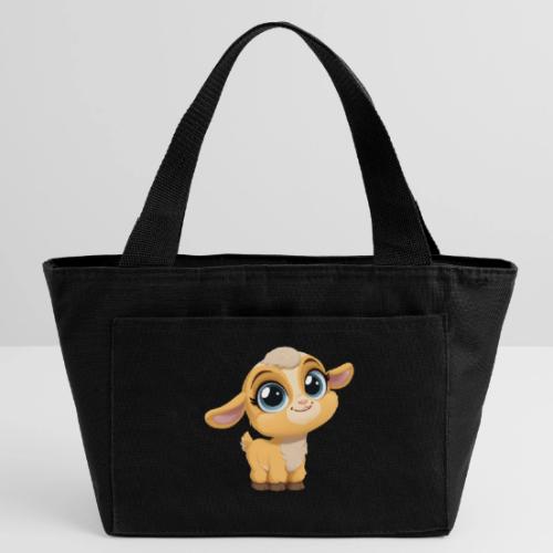 Sweet Cartoon Baby Goat with Joyful Smile - Recycled Insulated Lunch Bag