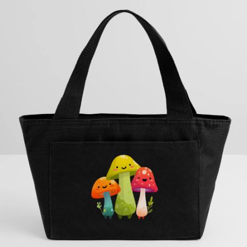 Trio of Happy Mushrooms - Recycled Insulated Lunch Bag