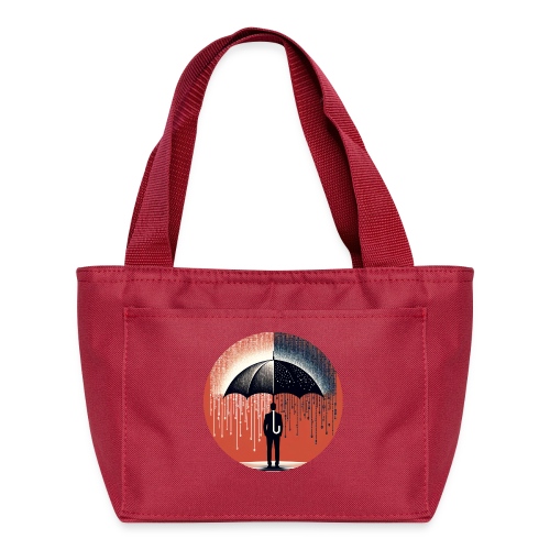 Protection in Digital Age - Umbrella Vector Art - Recycled Insulated Lunch Bag
