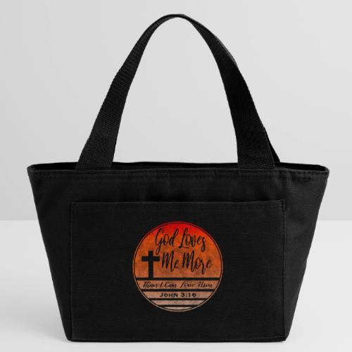 God Loves Me More Shirt – John 3:16 Christian - Recycled Insulated Lunch Bag