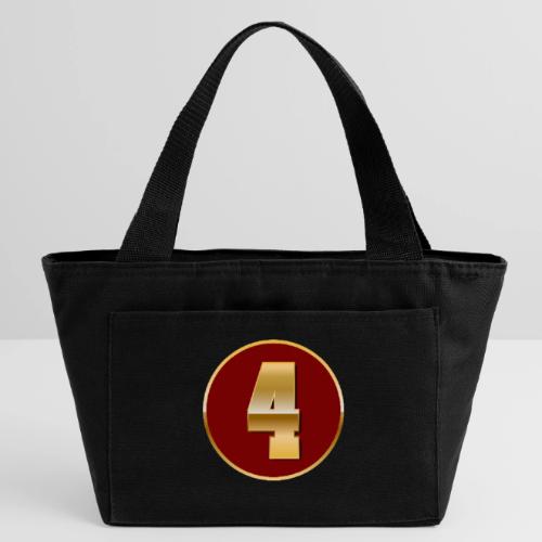 Number 4 in Gold Varsity Font - Recycled Insulated Lunch Bag