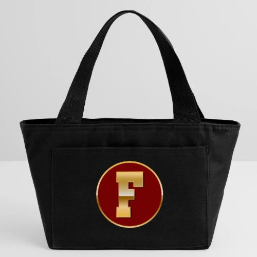 Letter F – Capital Varsity Alphabet Monogram - Recycled Insulated Lunch Bag