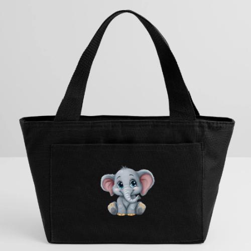 Sweet Cartoon Baby Elephant with Big Eyes - Recycled Insulated Lunch Bag