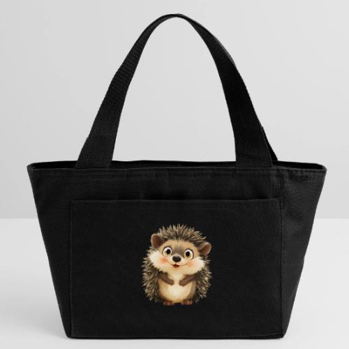 Smiling Cartoon Hedgehog with Joyful Expression - Recycled Insulated Lunch Bag