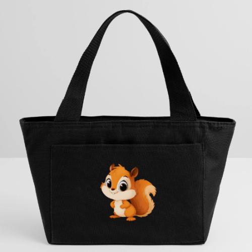 Playful Cartoon Squirrel with Big Innocent Eyes - Recycled Insulated Lunch Bag