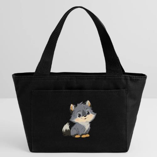 Cute Cartoon Baby Wolf with Innocent Eyes - Recycled Insulated Lunch Bag