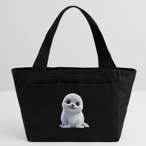Cute White Cartoon Baby Sea Lion - Recycled Insulated Lunch Bag