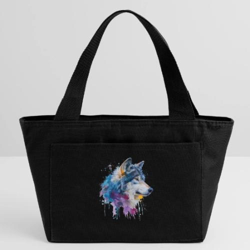 Splash-Art Wolf Head - Recycled Insulated Lunch Bag