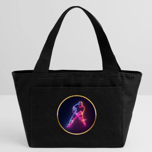 Hockey: Neon Ice Strike - Recycled Insulated Lunch Bag