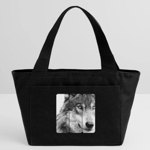 Wolf Face Triptych: Silent Alpha - Recycled Insulated Lunch Bag