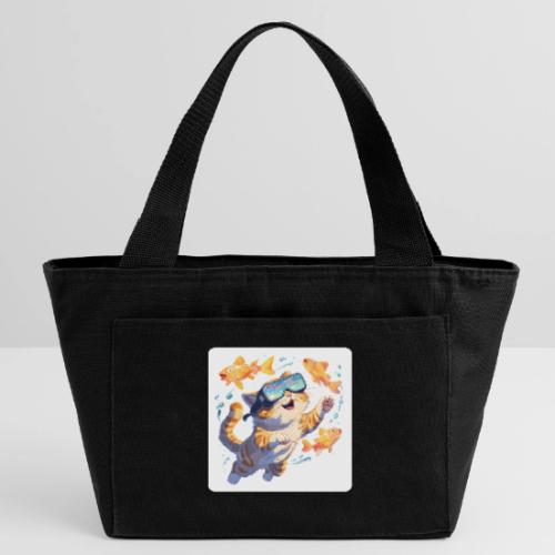 Cat: Neon Paws Adventure - Recycled Insulated Lunch Bag