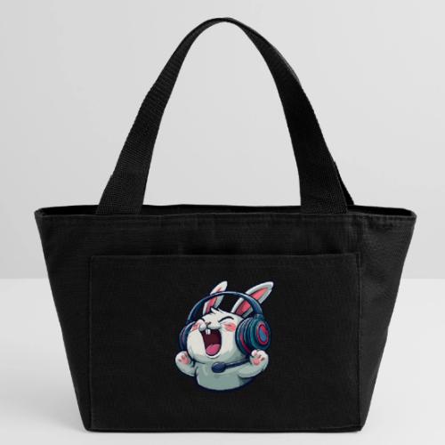 Gamer Bunny Headset Cartoon Design - Recycled Insulated Lunch Bag