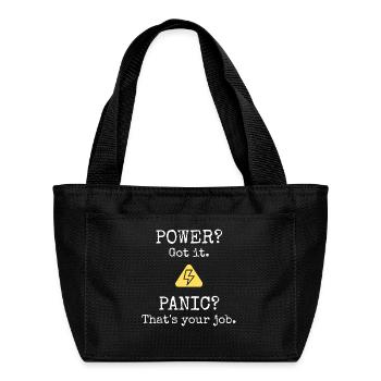 Funny Electrician | Power? Got it. - Recycled Insulated Lunch Bag - black - Front