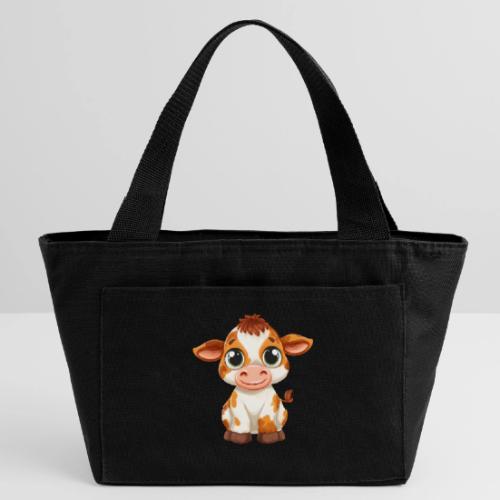 Cute Cartoon Baby Calf with Bright Innocent Eyes - Recycled Insulated Lunch Bag