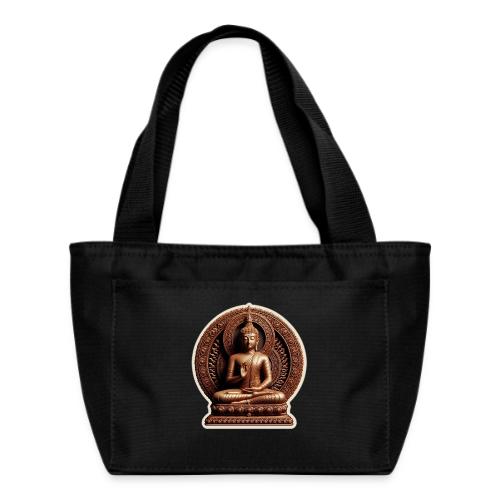 Buddha Statue in meditation and Hand Mudra - Recycled Insulated Lunch Bag