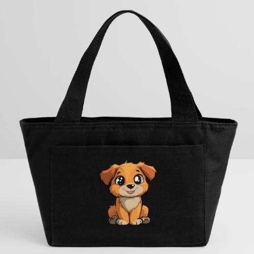 Cute Sitting Puppy Cartoon with Big Eyes - Recycled Insulated Lunch Bag
