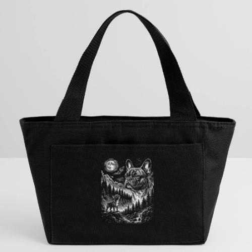 Vintage French Bulldog Moon Howling Tee - Recycled Insulated Lunch Bag
