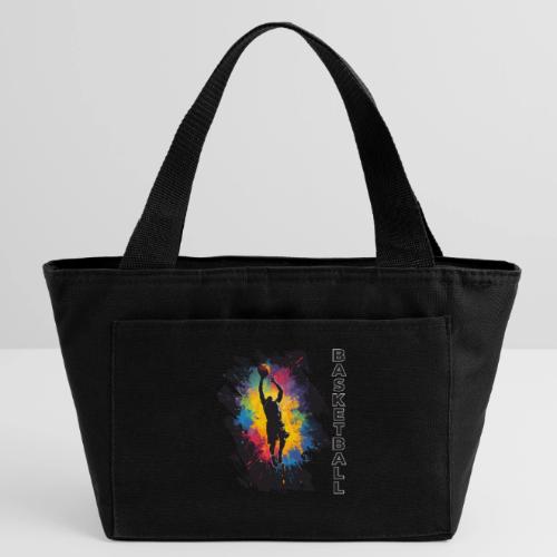 High Energy Basketball Paint Splatter Art - Recycled Insulated Lunch Bag