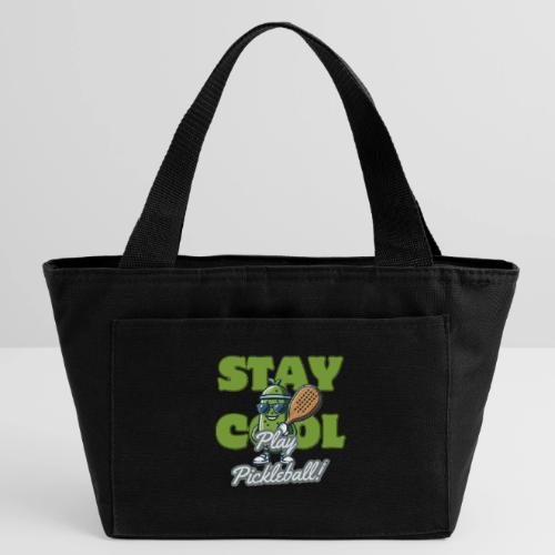 Show Your Pickleball Love - Sporty Cartoon Pickle - Recycled Insulated Lunch Bag