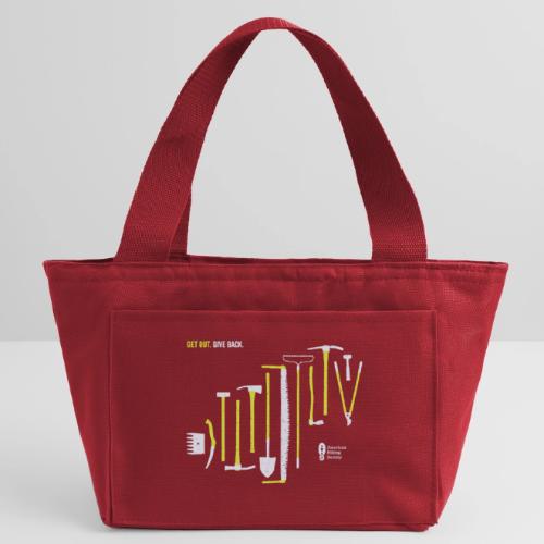 Get Out. Give Back. Trail Tool Arrangement - Recycled Insulated Lunch Bag