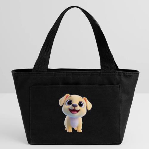Playful 3D Baby Puppy Looking Up - Recycled Insulated Lunch Bag