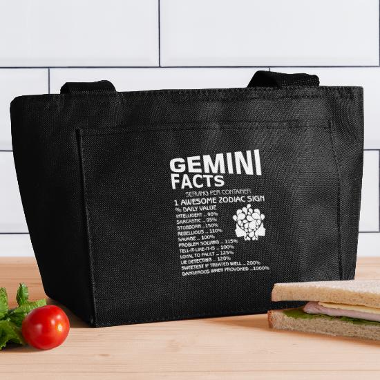 Gemini Facts Awesome Zodiac Sign Funny Birthday T' Lunch Bag | Spreadshirt