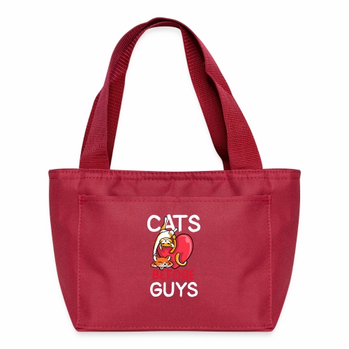 two cats before guys heart anti valentines day - Recycled Lunch Bag