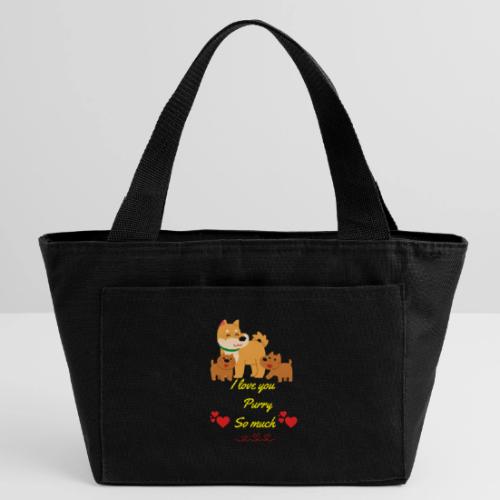 Cute Dog Family Love – “I Love You Purry So much - Recycled Insulated Lunch Bag
