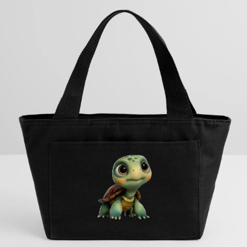 Adorable Cartoon Baby Turtle with Big Eyes - Recycled Insulated Lunch Bag