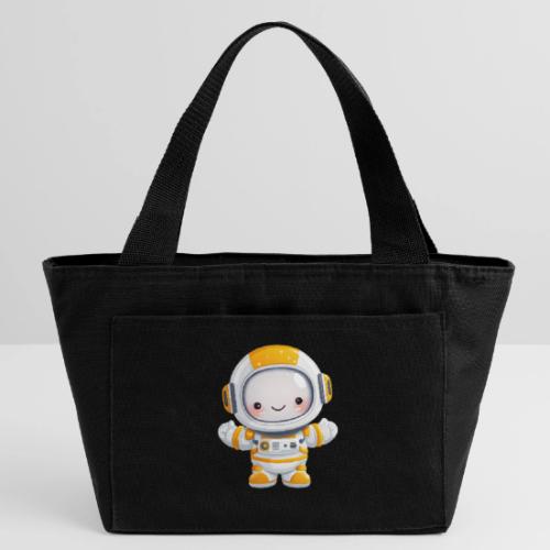 Cute Cartoon Baby Astronaut in White and Yellow - Recycled Insulated Lunch Bag