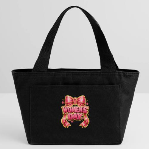Cute Pink Bow Women’s Day Feminist Symbol - Recycled Insulated Lunch Bag