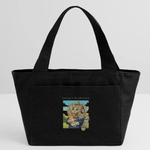 Gaming Cat Adventure: Pizza & Skates - Recycled Insulated Lunch Bag
