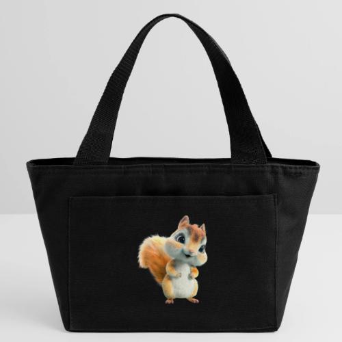 Adorable Cartoon Baby Squirrel Smiling - Recycled Insulated Lunch Bag