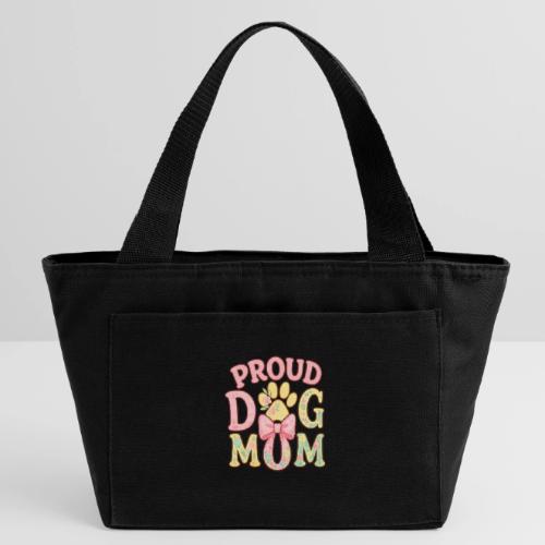Proud Dog Mom Floral Paw Bow - Recycled Insulated Lunch Bag