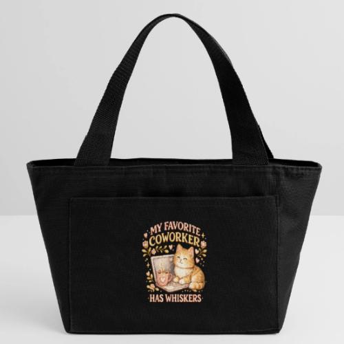 My Favorite Coworker Has Whiskers Faux Stitched - Recycled Insulated Lunch Bag