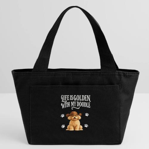 Life Is Golden With My Doodle Cowboy Goldendoodle - Recycled Insulated Lunch Bag
