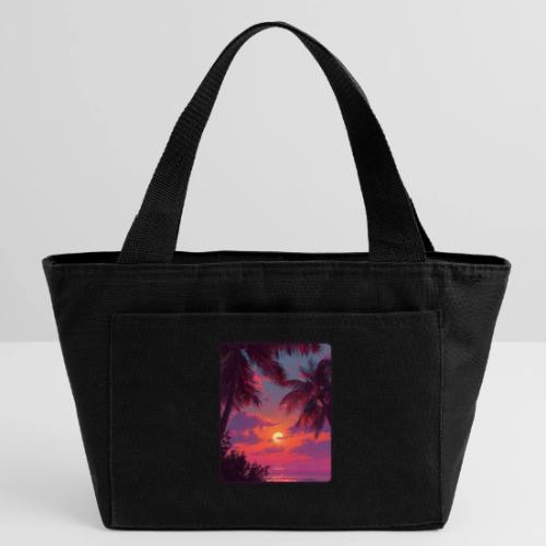 Tropical Sunset Palm Silhouette Design - Recycled Insulated Lunch Bag