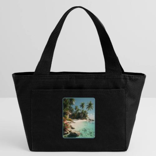 Serene Tropical Beach Floral Design - Recycled Insulated Lunch Bag