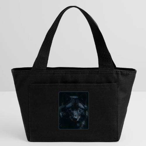Black Wolf Intense Eyes Portrait Design - Recycled Insulated Lunch Bag