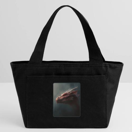 Red Dragon Fog Portrait Design - Recycled Insulated Lunch Bag
