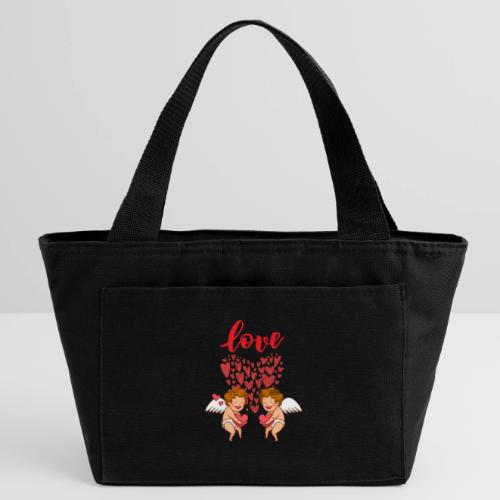 Cupid Love Designs, cupid love angel vibration. - Recycled Insulated Lunch Bag