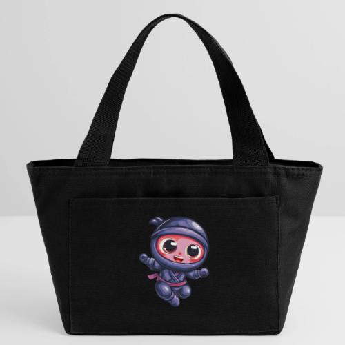 Joyful Cartoon Baby Ninja Jumping in Action - Recycled Insulated Lunch Bag