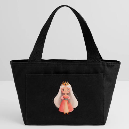 Cute Cartoon Little Princess with Long Hair - Recycled Insulated Lunch Bag