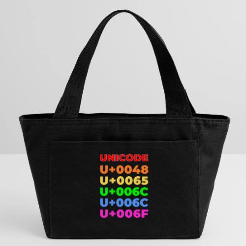 Hello, in unicode - Recycled Insulated Lunch Bag